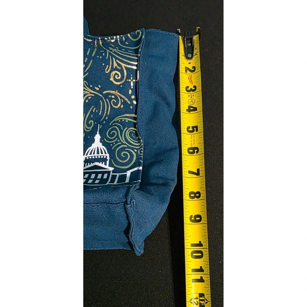 Gateway Arch National Park Navy Blue Canvas Tote Bag Gold Foil St Louis Souvenir